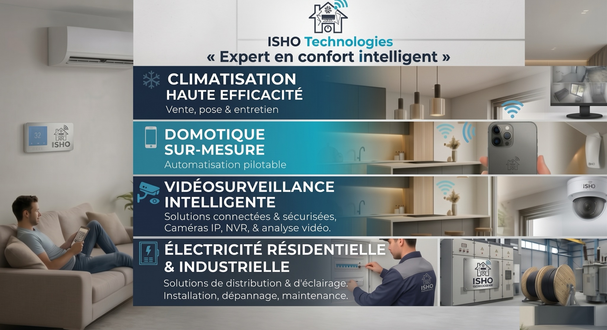ISHO Technologies - Vue d'ensemble des 4 expertises